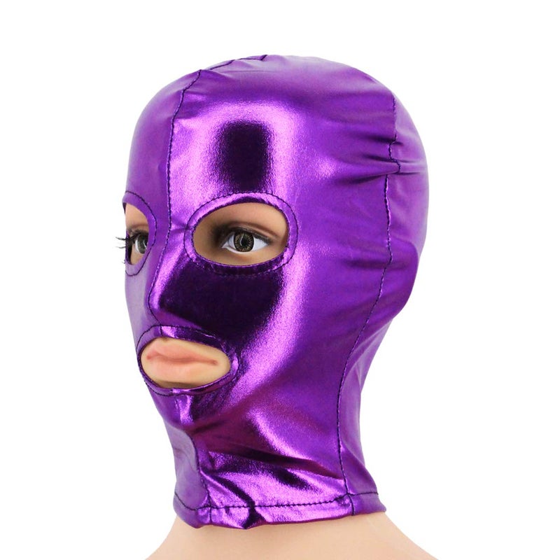 Vimoisa Metallic Cycling Face Neck Mask Hat Ultra Balaclava Hood(Purple) - Image 1